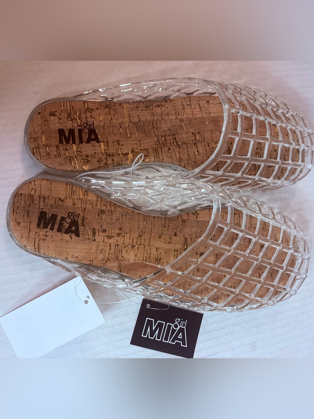 Mia Clear Caged Slip On Mules Size 10 NWT